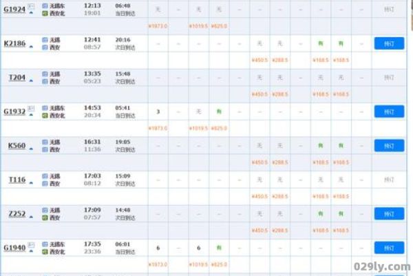 列车票价格查询（全国列车票价查询）