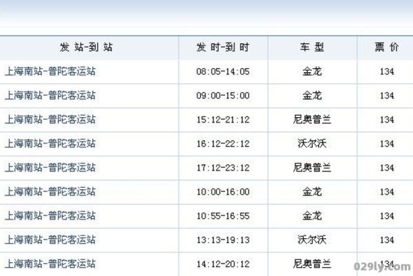 上海到舟山（上海到舟山的大巴车时间表）