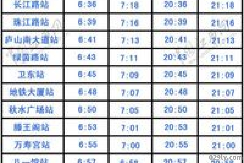 南昌地铁1号线运营时间表