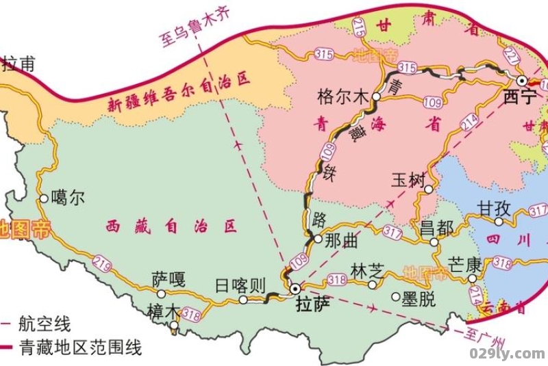 青藏铁路地图青藏地区铁路线图