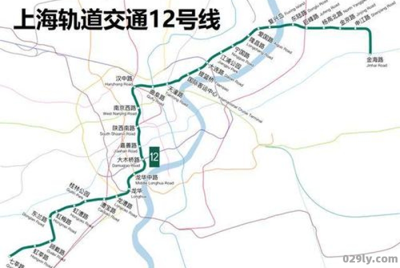 上海市地铁12号线的地图