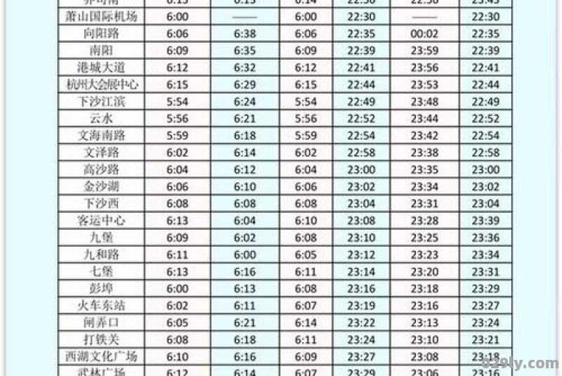 杭州地铁运营时间表2023年