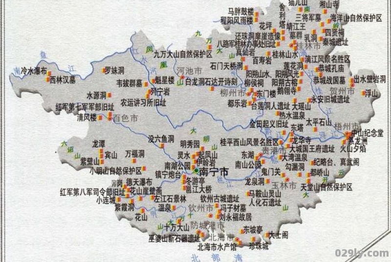 广西地图旅游地图（广西省地图旅游图）