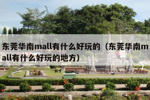 东莞华南mall有什么好玩的（东莞华南mall有什么好玩的地方）