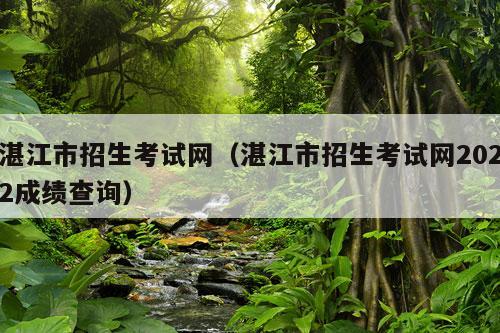 湛江市招生考试网（湛江市招生考试网2022成绩查询）